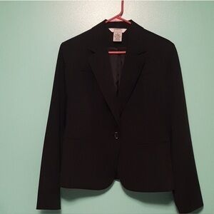 George Black Stretch Blazer with Shoulder Pads Size 14